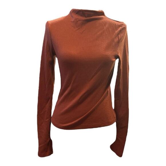 Forever 21 Orange Waffleknit Long Sleeve Tee Size XS - Picture 1 of 3